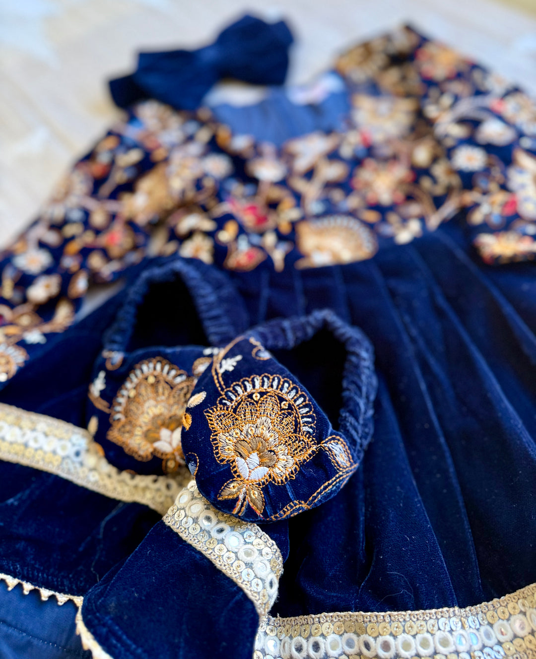 Nepali Pasni / Baby Weaning Ceremony Outfit/ Rice Feeding Ceremony – Baby Girl – Royal Blue