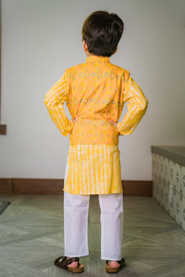 Cotton Jacket Set - Orange and Yellow