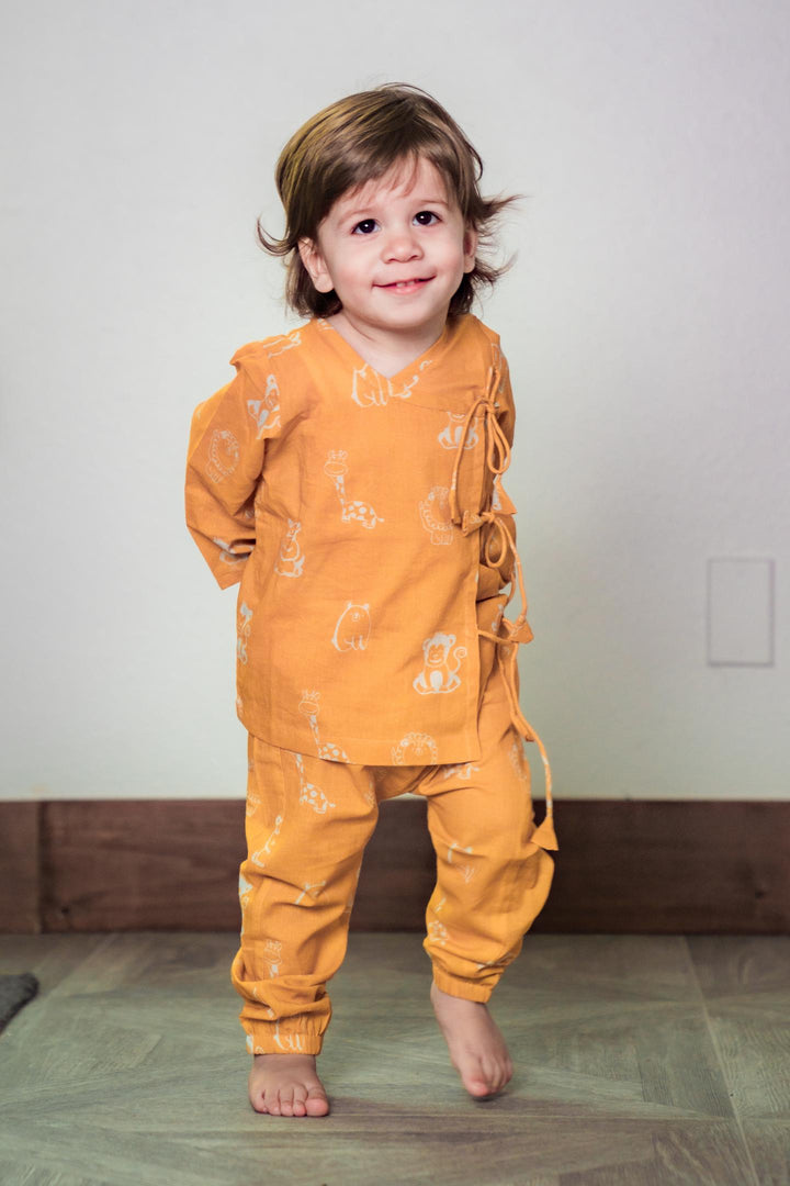 Jungle Animals Jogger Set - Mustard