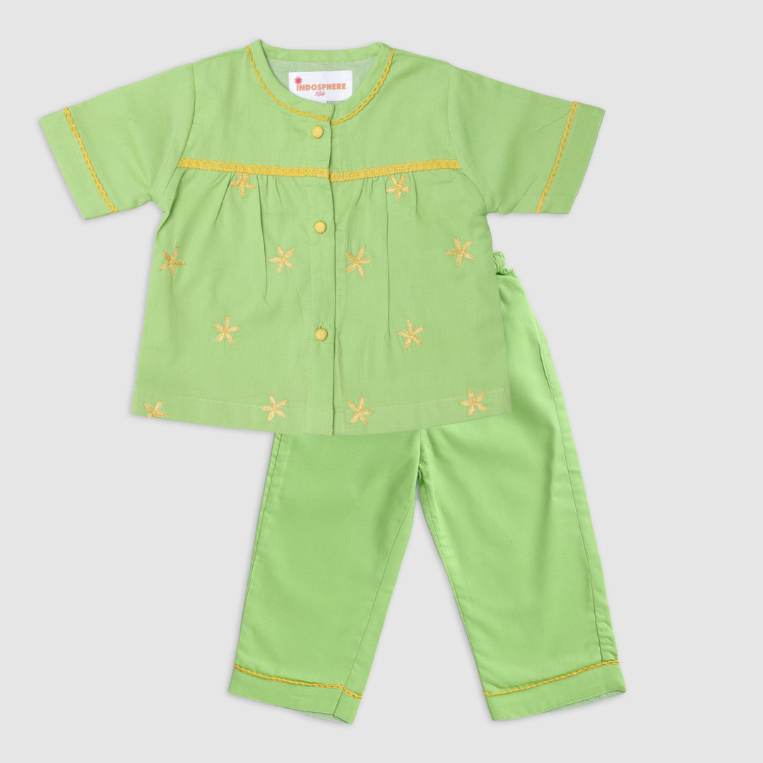 Green and Yellow Pant Set