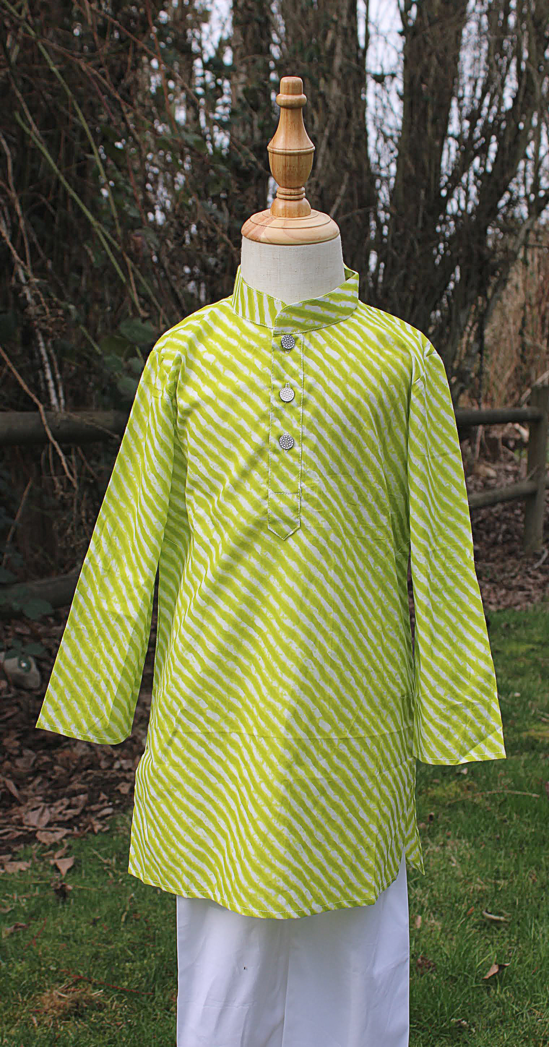 Lehriya Kurta Pajama - Lime Green