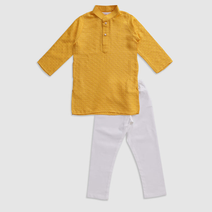 Banarasi Kurta Pajama - Yellow