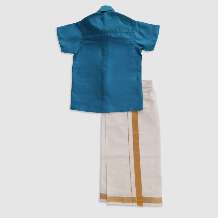 South Indian Vesthi Set - Turquoise