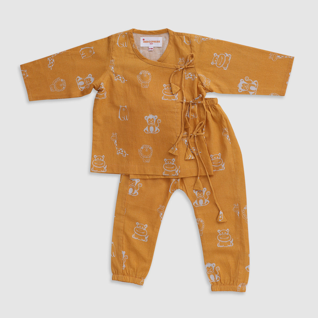 Jungle Animals Jogger Set - Mustard