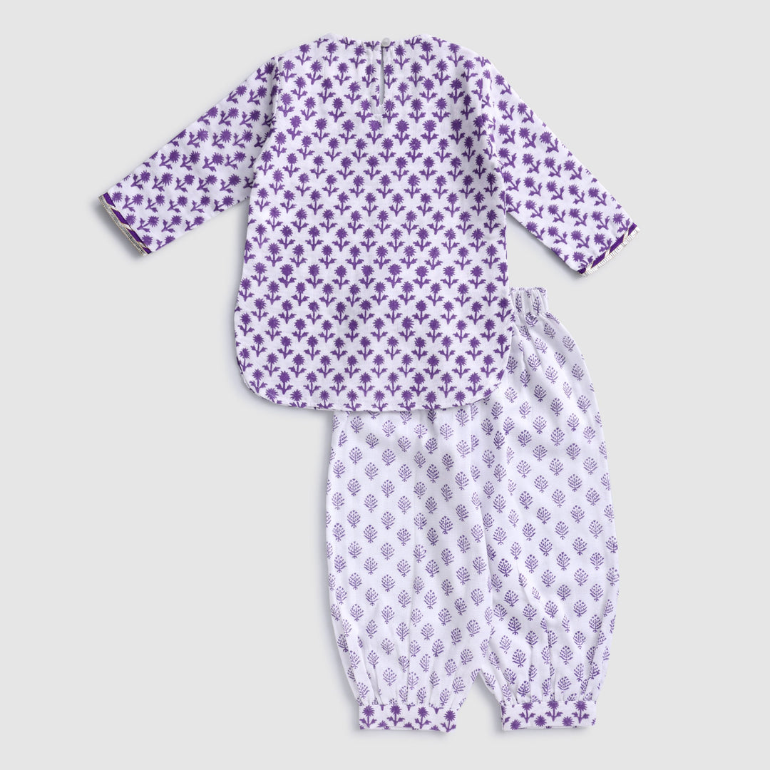 Lavender Block Print Salwar Set